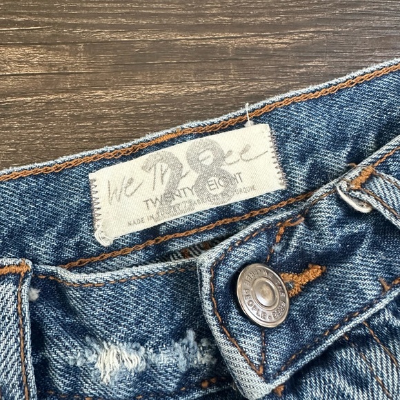 Free People Distressed Denim Cutoff Shorts Size 28 | Frayed Hem Festival Boho - Picture 2 of 7